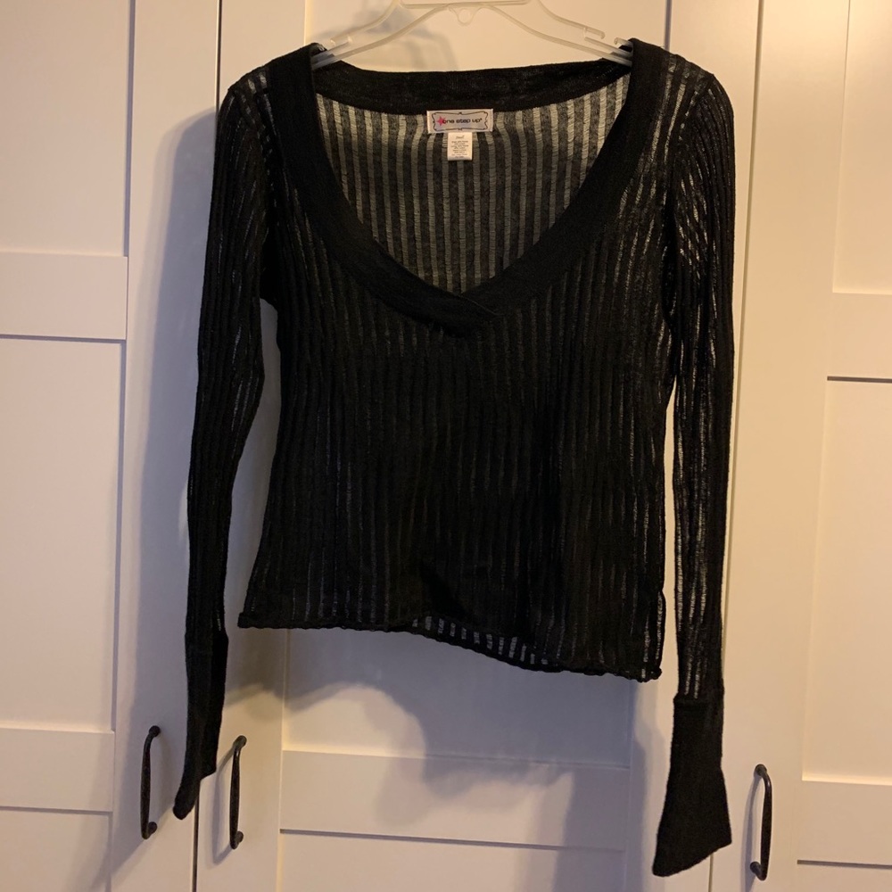 Loose knit v-neck sweater